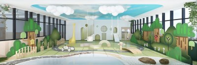 现代幼儿园森林系娱乐室3D模型下载